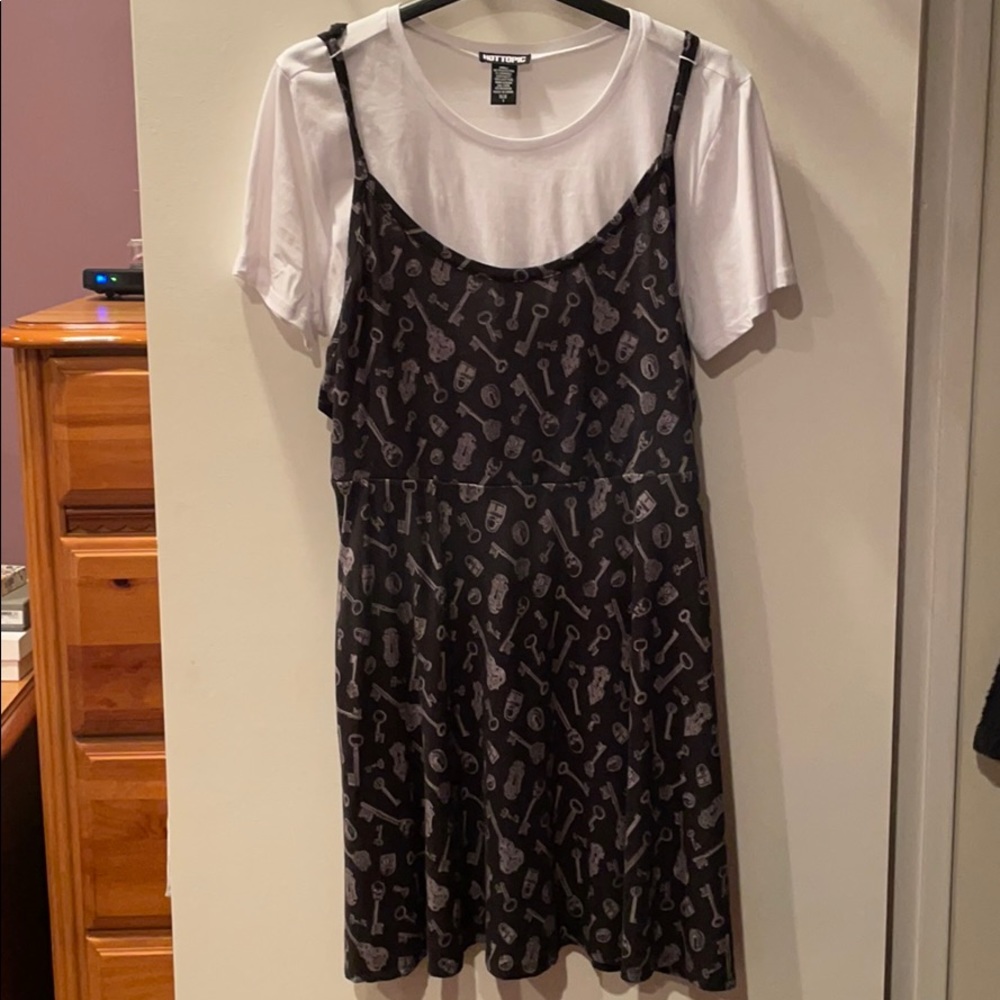 Skull and key layered dress